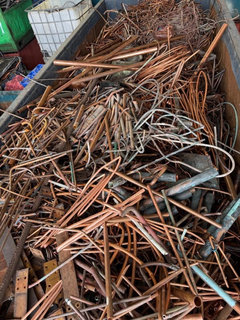 Copper pipe and tube scrap sorted at the Green Fields yard