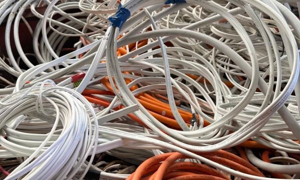 Insulated copper cable scrap at the yard