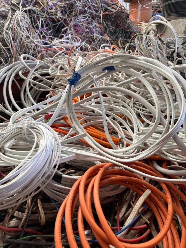 Insulated copper cable scrap at the yard