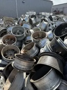 Pile of aluminium alloy mag wheels at the SA Copper Scraps yard