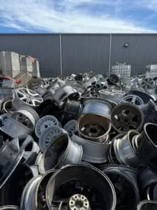 Aluminium alloy wheels collected for recycling in Adelaide
