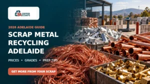 Sorted copper, brass and aluminium at an Adelaide scrap metal recycling yard
