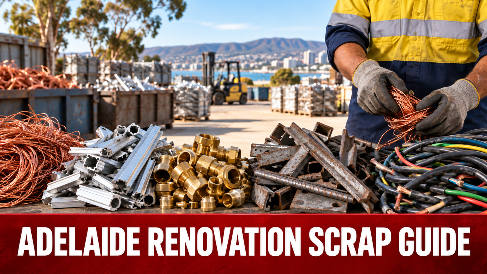 Adelaide renovation scrap metal guide showing sorted copper aluminium brass steel and cable