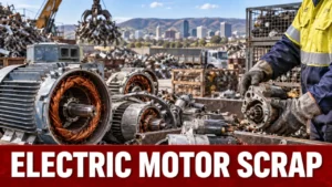 Electric motors with visible copper windings at an Adelaide scrap yard